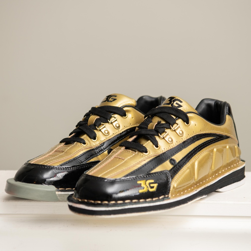3G Belmo Tour S Gold Bowling Shoes Mens 10 Professional League Slide Sole Luxury